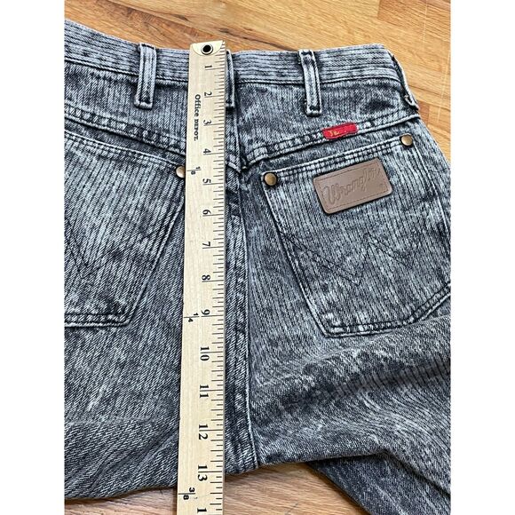 Wrangler Women's 7 Gray Pant Acid Wash Ankle Straight Leg Pinstripe 80s Retro - Picture 9 of 9